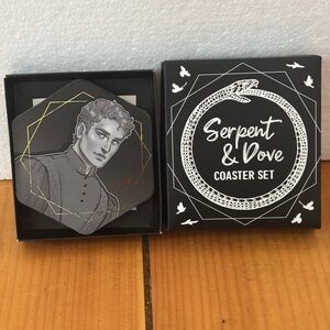 FairyLoot Serpent & Dove Coaster Set Fantasy Book Coasters Set of 4